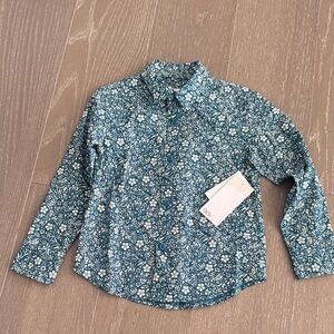 Nordstrom Blue Floral Kids Button-Down Shirt